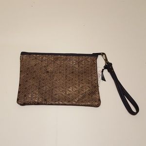 Embossed Leather Wristlet